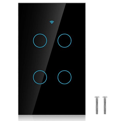 Commutateur d'écran tactile WiFi cercle unique pour 4 - Chemin AC 95 -250V