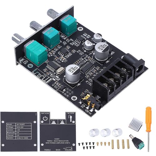 2.0 stéréo Bluetooth Carte d'amplification de puissance numérique HIFI Module d'amplification haute basse fréquence Réglage 50W + 50W