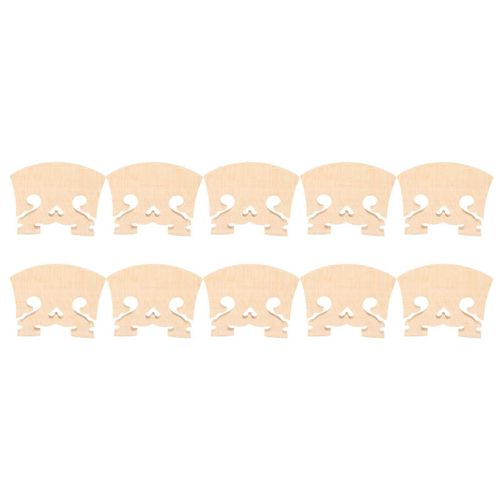 10pcs 4/4 Violon Pont Remplacement Coeur Forme Érable Bois Corde Pont Pour Violons De Style Baroque Couleur Bois 4/4