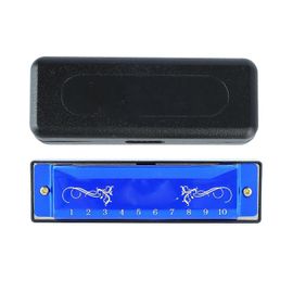 Harmonica 10 Trou 20 Tune C Clé Professionnel Standard Orgue À Bouche Avec Etui Pour Enfant Débutant Bleu