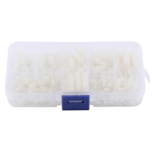 180pcs Blanc M3 Hex mâle Femelle Entretoises Vis Écrous Kit d'assortiment avec boîte