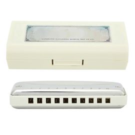 Blues Harmonica 10 Trous Orgue À Bouche G Clé En Acier Inoxydable Abs Résine Instrument À Ventblanc