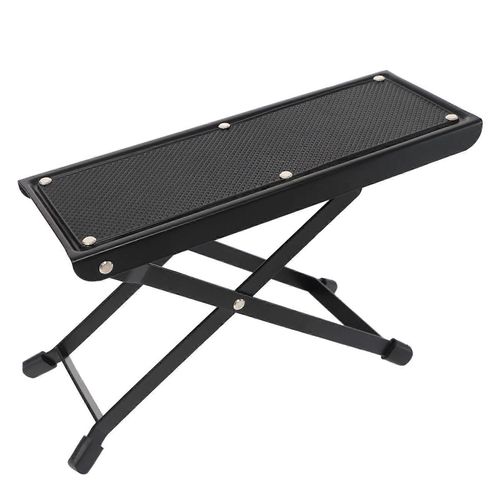 Guitare Footstool Hauteur Réglable 4 Positions Anti Dérapant Pédale En Caoutchouc Haute Résistance Métal Pliant Guitare Repose-Pieds