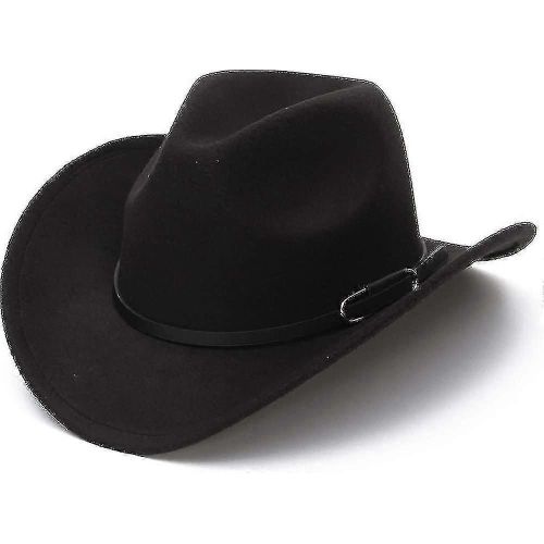 Chapeau De Cowboy Unisexe,Chapeau Western Pour Hommes Chapeau De Feutre De Cow-Boy Chapeau D'extérieur Réglable