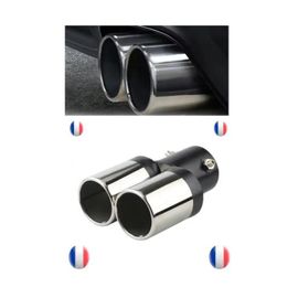 Embout Echappement Double 6,3 Cm Pour Bmw Peugeot Renault Citroën Mercedes Audi Embout Droit