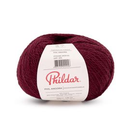 Pelote D'angora Vaporeuse - Phil Angora ¿ Fil Luxueux Effet Angora ¿ Phildar. Color : Burgundy