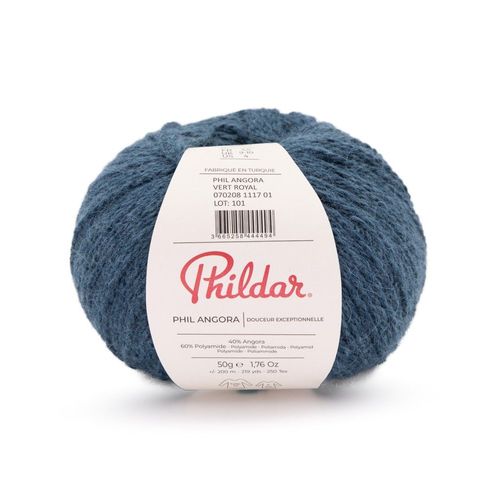 Pelote D'angora Vaporeuse - Phil Angora ¿ Fil Luxueux Effet Angora ¿ Phildar. Color : Vert Royal
