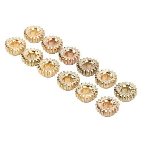 12 Pcs Tuning Peg Gear 12mm Diamètre 1 :18 Rapport Hex Hole Métal Guitare Mécaniques Montage Engrenage Or