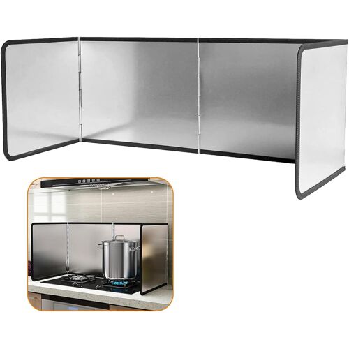 Jexnovashop-Plaque Anti Projection Cuisine Pliable, 76x29x30cm D'écran Protection Cuisinière 4 Côtés, Plaque Anti Projection Facile Nettoyer Pour Carter Huile, Poêle À Frire, Évier, Cuisson Et Rôtir