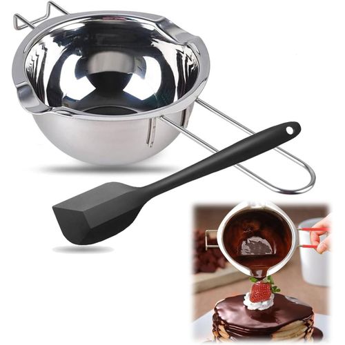Asfasfq-Rakiuty Bol De Bain D'eau En Acier Inoxydable 304,Bol De Fusion 400 Ml,Bain-Marie En Acier Inoxydable 304,Noxydable Beurre Melting Pot,Creuset Pour Bain-Marie,Marmite À Fondre Au Bain-Marie,2