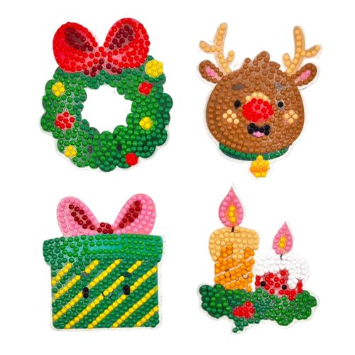 Kit Stickers Diamond Painting - Sujet Noël - De 8 À 8,5 Cm