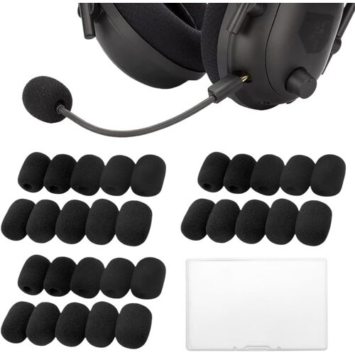 30 Pcs Bonnette Micro pour Micro-cravates,Mousse Micro,Mousse Micro Casque,Mini Microphone Casque Pare-brise Mousse,Pour La Salle De Classe,La Salle De Conférence,Diamètre 8mm,Noir.[F47]