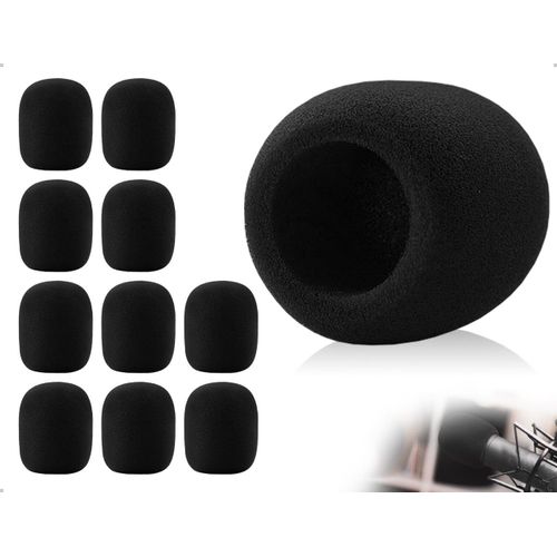 ASFASFq-Lot de 10 bonnettes anti vent pour microphone,filtres anti pop en mousse épaisse,filtres anti pop lavables,housse de microphone anti poussière,idéal pour les karaokés et les spectacles (noir)