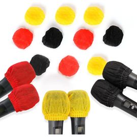 SUBZONAL-Lot de 100 couvertures de micro hygiéniques jetables non tissées antibactériennes pour la plupart des microphones portables, pour karaoké, concerts, karaokés d'enregistrement ¿50Noir 25Rouge