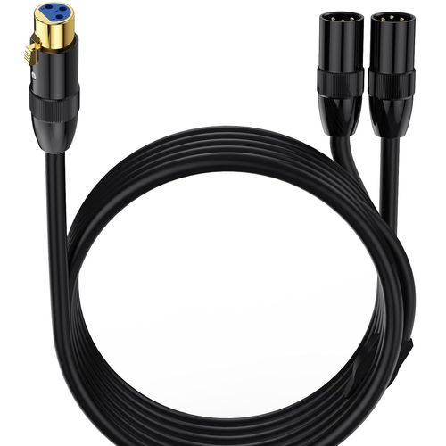 ASFASFq-Câble répartiteur en Y XLR mâle à 3 broches vers 2XLR mâle pour audio, station de radio, systèmes de haut-parleurs, éclairage de scène, barre lumineuse (0,5 m)