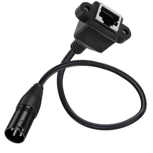 ASFASFq-HUHANGGod Câble XLR à 3 broches vers RJ45 mâle vers femelle avec adaptateur de panneau, convertisseur DMX pour haut-parleurs, mélangeurs, amplificateurs, microphone, égaliseur, appareil photo