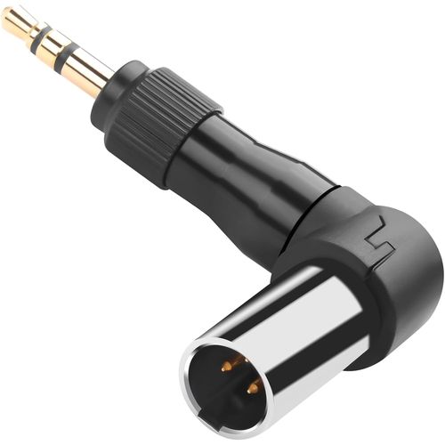 Adaptateur mini XLR réglable à 90° vers casque 3,5 mm plaqué or 3 broches mini XLR mâle vers verrouillage TRS 1/8 angle droit Mini XLR position changeable pour micro sport