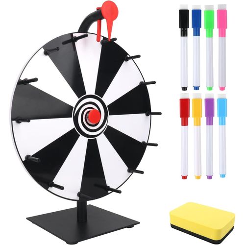 Asfasfq-Kqwvz Roue De La Fortune, 30cm Roue De La Chance Avec Base Robuste Roulette, 14 Emplacements Roue Des Prix, Roue De La Fortune Personnalisable, Pour Mariage Fiançailles Fête École Famille Jeu