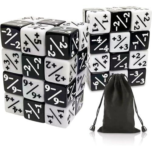 48 Pièces Dés De Jeton,Dés De Fidélité,Compteurs De Dés,Dés D6 Cube,Compatible Avec Mtg,Ccg,Accessoire De Jeu De Cartes,2 Couleurs