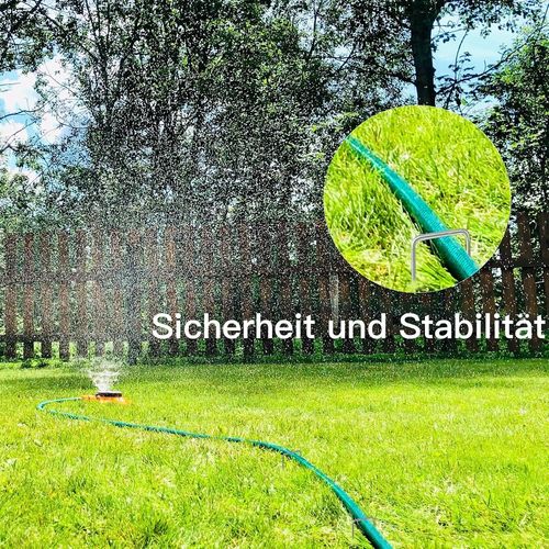 Kalanka-Piquets De Fixation En Acier Galvanisé, Lot De 100 Piquets De Jardin 150 Mm Long, 40 Mm Large, Ø 3 Mm Pour Herbe Artificielle, Toile De Paillage, Filets De Jardin, Tentes