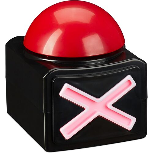Buzzer Avec Son Et Lumière,Accessoire De Fête De Soirées Jeux,Fonctionne À Piles,Plastique,Rouge/Noir