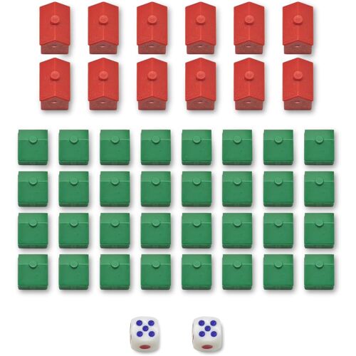 Adapté À Tous Les Monopoly Deal Accessoires De Jeu,Monopoly Classique Pièces De Rechange De Jeu,Avec 46 Pièces De Rechange Pour Les Amateurs De Jeux De Société,Pièces De Rechange De Jeu