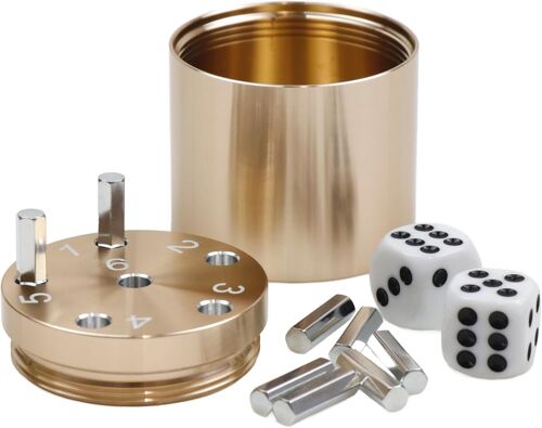 Bestsaller3002 Aluminium Super Six Dés De Jeu,Doré