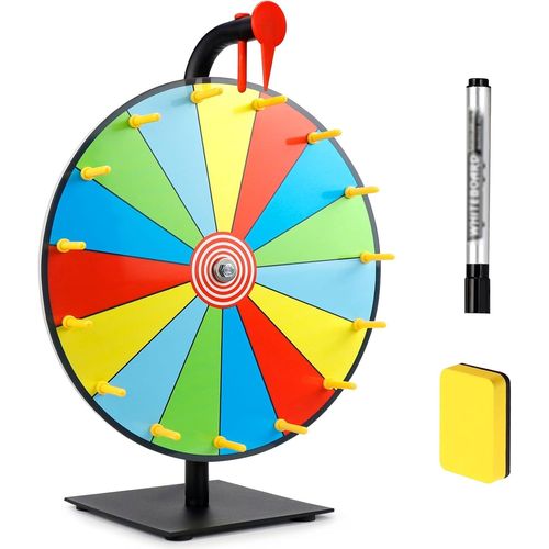 Asfasfq-Mumjooyi Roue De La Fortune 30 Cm Roue De Fortune Roue De Loterie Roue De Prix Tournante Facile Àécrire Et À Nettoyer Avec Marqueurs Effaçables À Sec Et Gomme Pour Carnaval