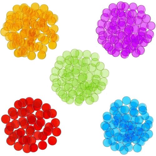150 Pièces Couleur Plastique Comptage Jetons Poker Jetons pour Bingo Game Cartes Accessoires pour Apprendre Les Calculs Mathématiques Et Compter