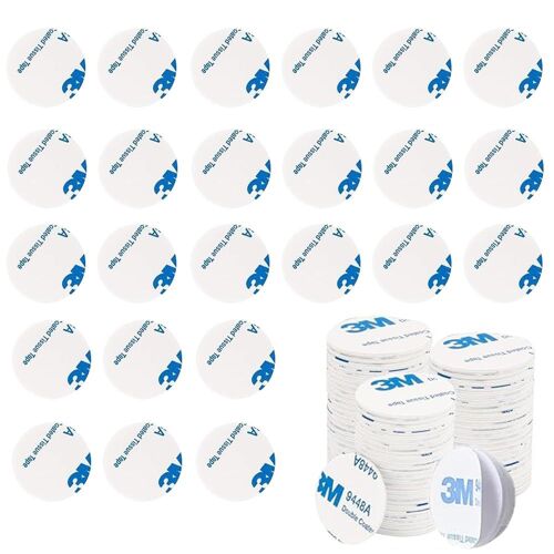 100 Pièces Double Face Extra Fort Mousse Blanc Adhesif Puissant Ruban Mousse 3m Pastille Adhesive Double Face Imperméables Pour La Maison Pour Diy Murs Sols Portes Plastiques Métaux