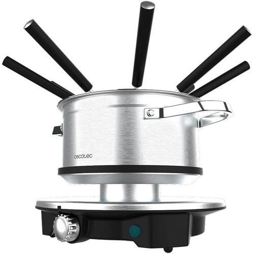 Fondue Fun Gourmetfondue Advance. 1500W Capacité 1,7 L, Fromage, Chocolat Et Huile, Design Acier Inoxydable, Puissance Réglable, Passe Au Lave-Vaisselle