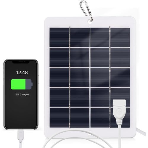 Kalanka-Chargeur Solaire Power Bank, Chargeur Solaire Portable 3 W 5 V, Chargeur De Panneau Solaire Étanche Pour Le Camping Avec Interface Usb Pour Charger Les Téléphones Portables, Mini