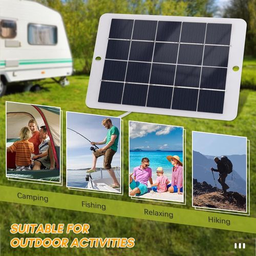 Kalanka-Chargeur Solaire Power Bank, Chargeur Solaire Portable 3 W 5 V, Chargeur De Panneau Solaire Étanche Pour Le Camping Avec Interface Usb Pour Charger Les Téléphones Portables, Mini