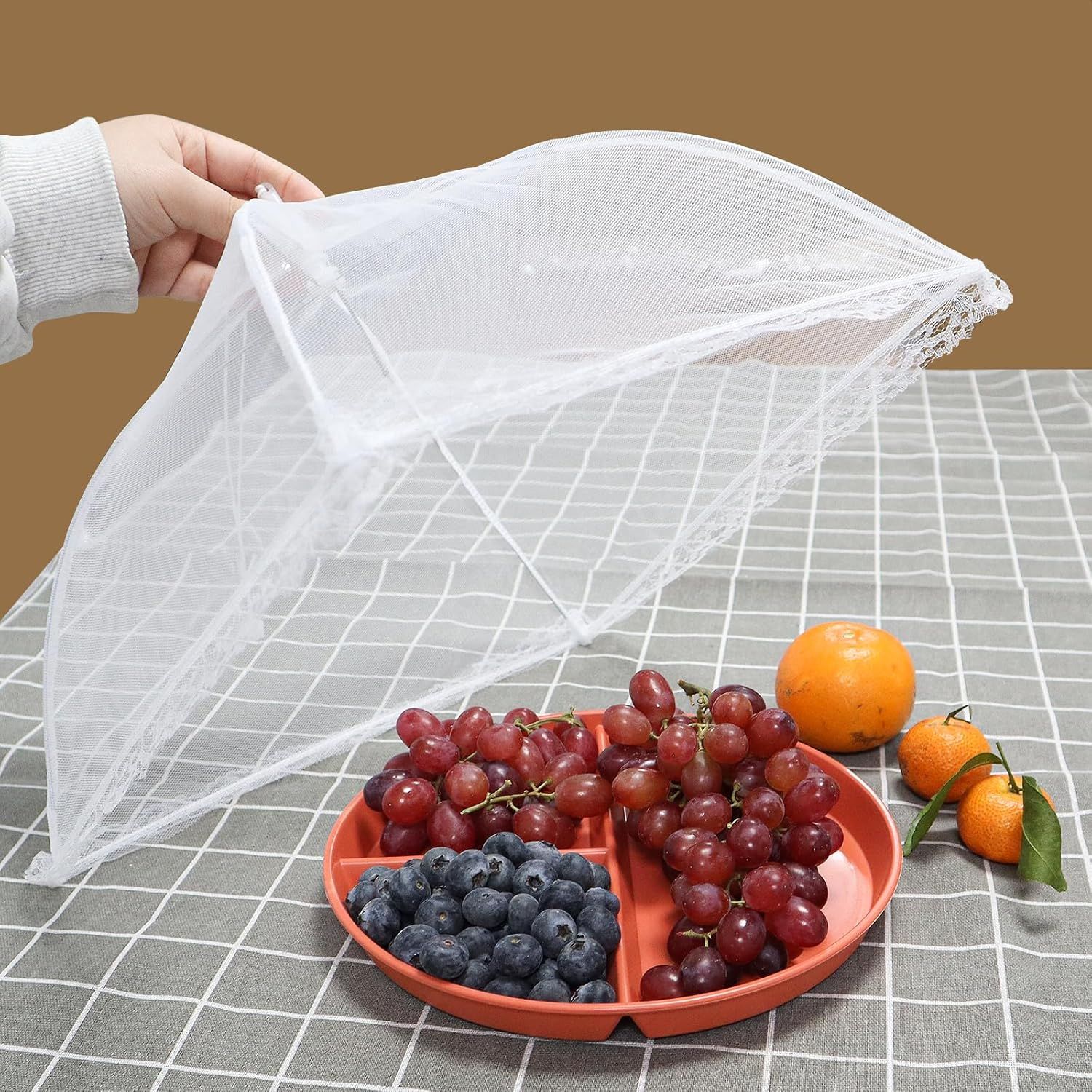 Ilauke 5pcs Cloche Alimentaire Pliable En Maille Housse Couverture De