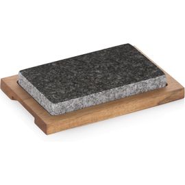 SUBZONAL-kela Pierre chaude avec plat de service, gril en pierre, planche à steak en pierre de lave 24 x 16 x 4 cm, Hot Stone Grill, COUNTRY