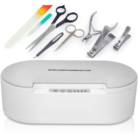 KALANKA-Boîte de Nettoyage UV Plateau de Stérilisation Professionnel en Plastique, Organisateur de Stockage de Boîte de Stérilisateur Propre à Diffusion Vocale pour Ongles, Pinces à