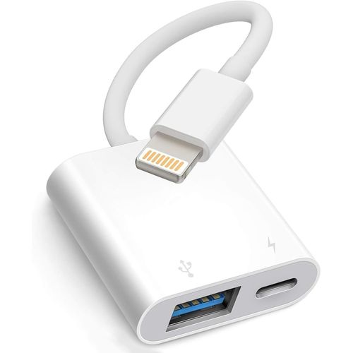 TRAHOO-Apple Adaptateur Lightning USB pour Appareil Photo avec Chargeur pour iPhone/iPad connecter clé USB, Disque Dur SSD, Lecteur de Cartes, Clavier, Souris, hubs, MIDI