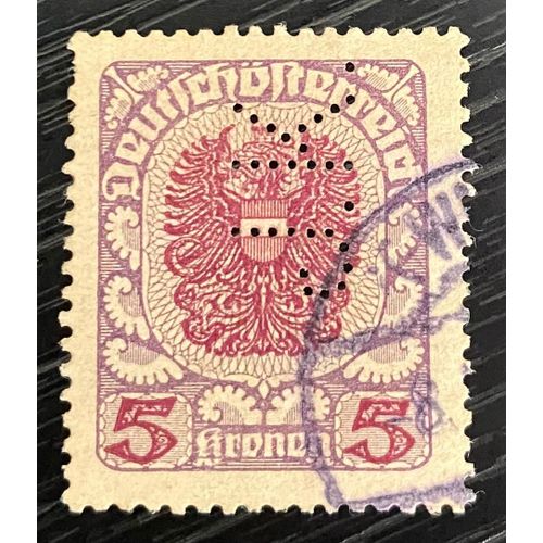 Timbre Oblitéré Perforé Autriche 1922/24 Mi 318 Y&T 229