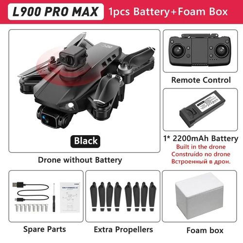 Ore-Lyzrc L900 Pro Gps Drone 4k Professionnel Hd Double Caméra 5g Wifi Moteur Sans Brosse Fpv Quadrirotor Pliable Photographie Aérienne Drone-L900 Max Black Fb--Générique
