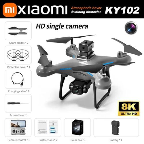 Ore-Xiaomi Ky102 Drone 8k Aérien Hd Filtres De Beauté Professionnels Double Caméra Moteur Sans Brosse Évitement D'obstacles Drone À Flux Optique-Ky102-8k Hd-Sc--Générique