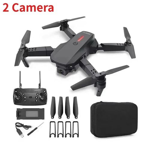 Ore-Drone E88 Pro Rc Wifi Fpv,Maintien En Hauteur,Pliable,Évitement D'obstacles,Caméra Hd Grand Angle 4k,Hélicoptère Quadrotor,Jouets Pour Enfants-E88 Black 2 Lens-E88-Générique