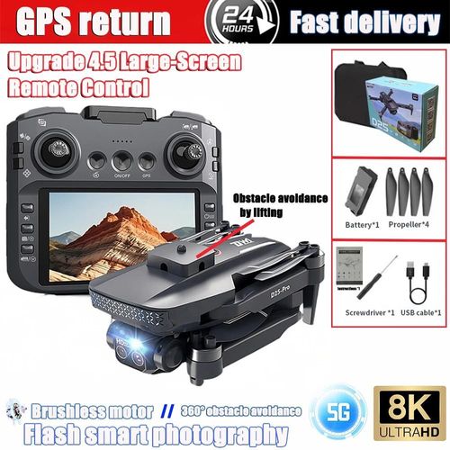 Ore-Nouveau Drone 8k Professionnel Gps Hd Caméra Drones 5g Wifi Fpv Vidéo 4k Uav 4.5 Pouces Grand Écran Télécommande Rc Dron D25 Pro Max-D25-Pro-Oas--Générique