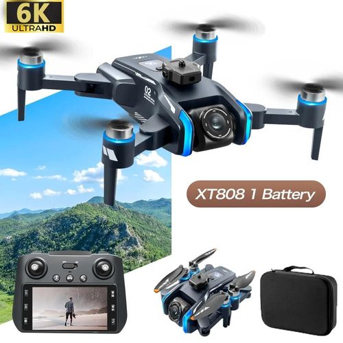 Ore-Nouveau Drone Pliant Gps À Flux Optique 5g Xt808,Avec Transmission Wifi,Caméra Aérienne Professionnelle,Quadrirotor,Jouet Cadeau-6k-Gps-1b--Générique