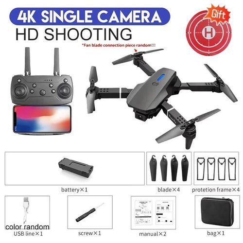 Ore-Nouveau Lightstream Positionnement E88pro Rc Drone 4k Professionnel Avec Caméra Hd Grand Angle 1080p Drone Pliable Envoyer Tarmac-4k Black Bag--Générique