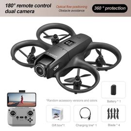 Ore-Xiaomi D16 Mini Drone 8k Hd Caméra Esc Drone Aérien Pression D'air Hauteur Fixe Obstacle De Poche Wifi Flux Lumineux Ufo Rc Quadrirotor-D16-4k-Black--Générique