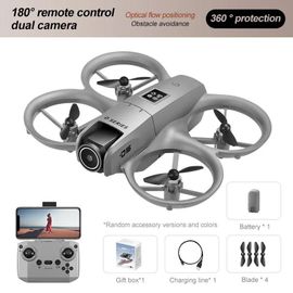 Ore-Xiaomi D16 Mini Drone 8k Hd Caméra Esc Drone Aérien Pression D'air Hauteur Fixe Obstacle De Poche Wifi Flux Lumineux Ufo Rc Quadrirotor-D16-4k-Grey--Générique