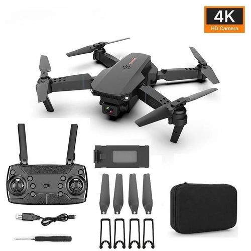 Ore-Cadeau De Luxe : Drone E88 Pro 2025 - Caméra Grand Angle 4k/1080p. Wifi Fpv,Maintien De Hauteur,Pliable. Jouet De Quadricoptère Rc Professionnel Pour Enfants.-4k Black Dual Camera--Générique