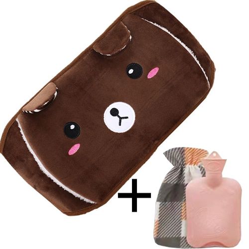 Bouillotte Avec Couvercle,Bouillotte 1 L,Petite Bouillotte En Peluche Douce,Chauffe-Mains Et Taille,Ceinture En Caoutchouc,Sac À Eau Chaude - Type Style 7