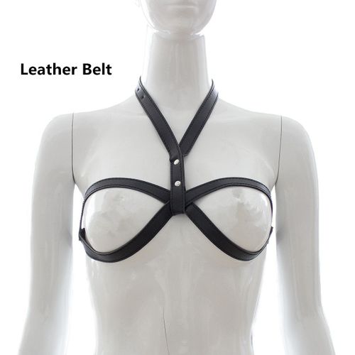 Soutien-Gorge En Cuir Réglable Pour Femmes, Harnais Punk, Soutien-Gorge En Cage, Bondage Avec Mamelon Érotique, Pour Rave, Gothique, Club, Rebel