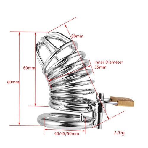 Grande Cage À Coq En Métal,Dispositif De Chasteté Masculine,Jouets Sexuels Bdsm Pour Hommes,Serrure À Pénis,Bondage Érotique,Mari,Fidélité - Type A-50mm Ring